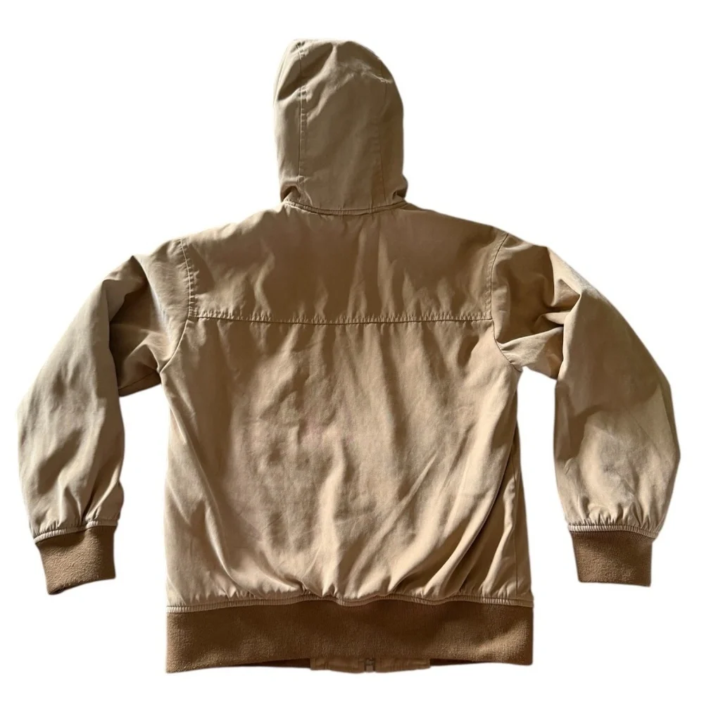 Abercrombie Kids Sherpa-Lined Hooded Canvas Workwear Bomber Jacket 9/10 Cozy